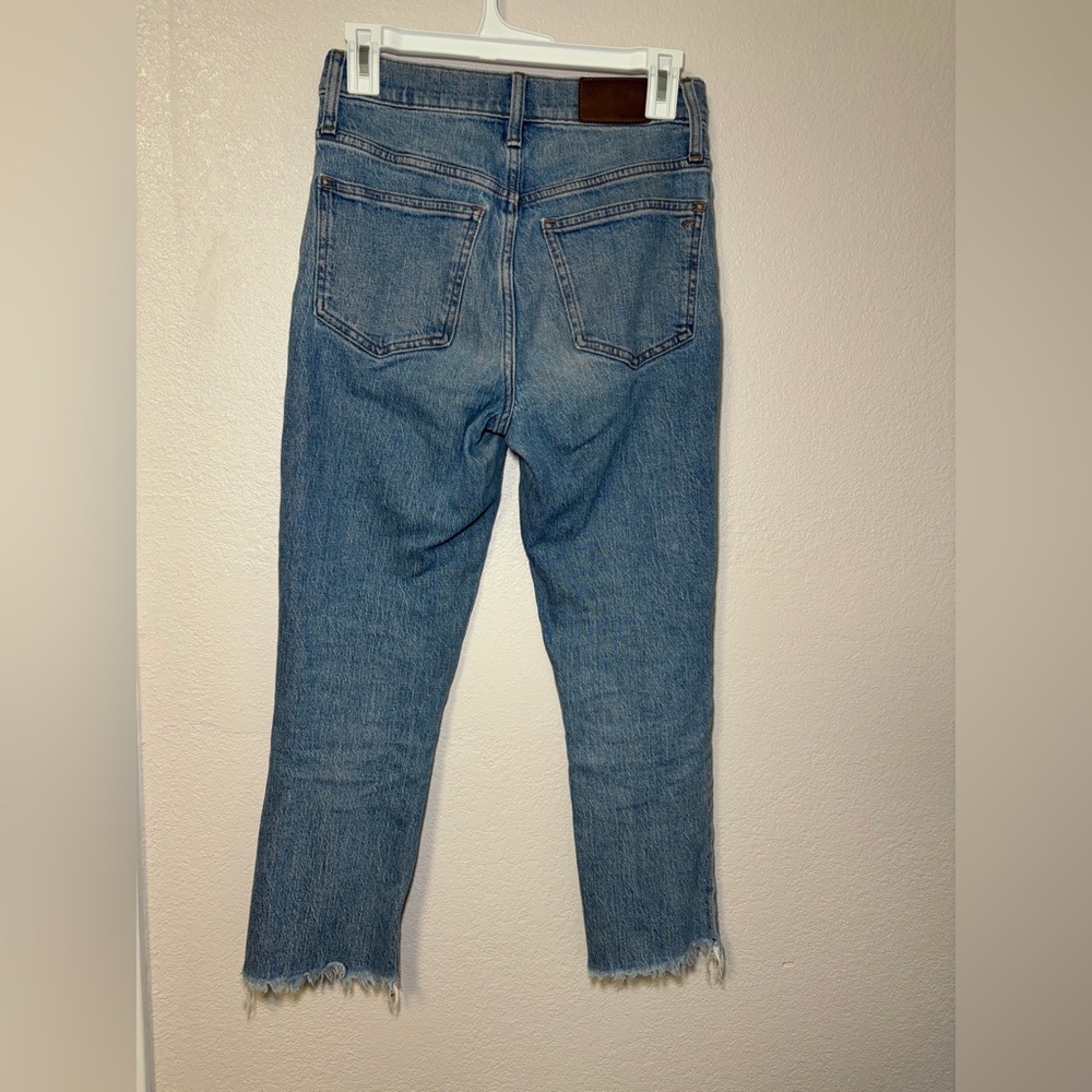 Madewell The Perfect Vintage Jean Light Blue Wash Raw Hem Straight-Leg Jean 25 P - Picture 8 of 14